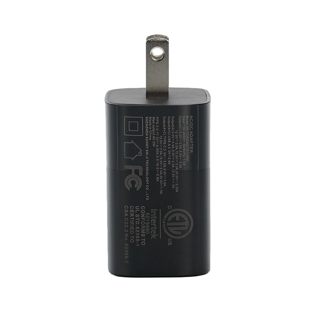 OBSBOT 45W 2 Port GaN 3.0 USB Type-A / Type-C PD High-Speed Charger for Tail 2 Streaming Web Camera