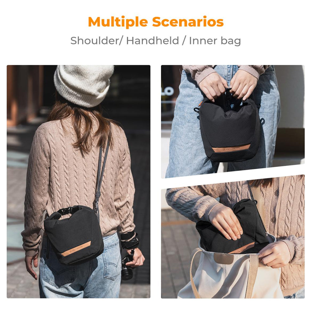 K&F Concept Urban Wander 11 5L Camera Shoulder Sling Bag + Detachable Camera Strap with Magnetic Closure, Water Resistant and Accessory Compartments
