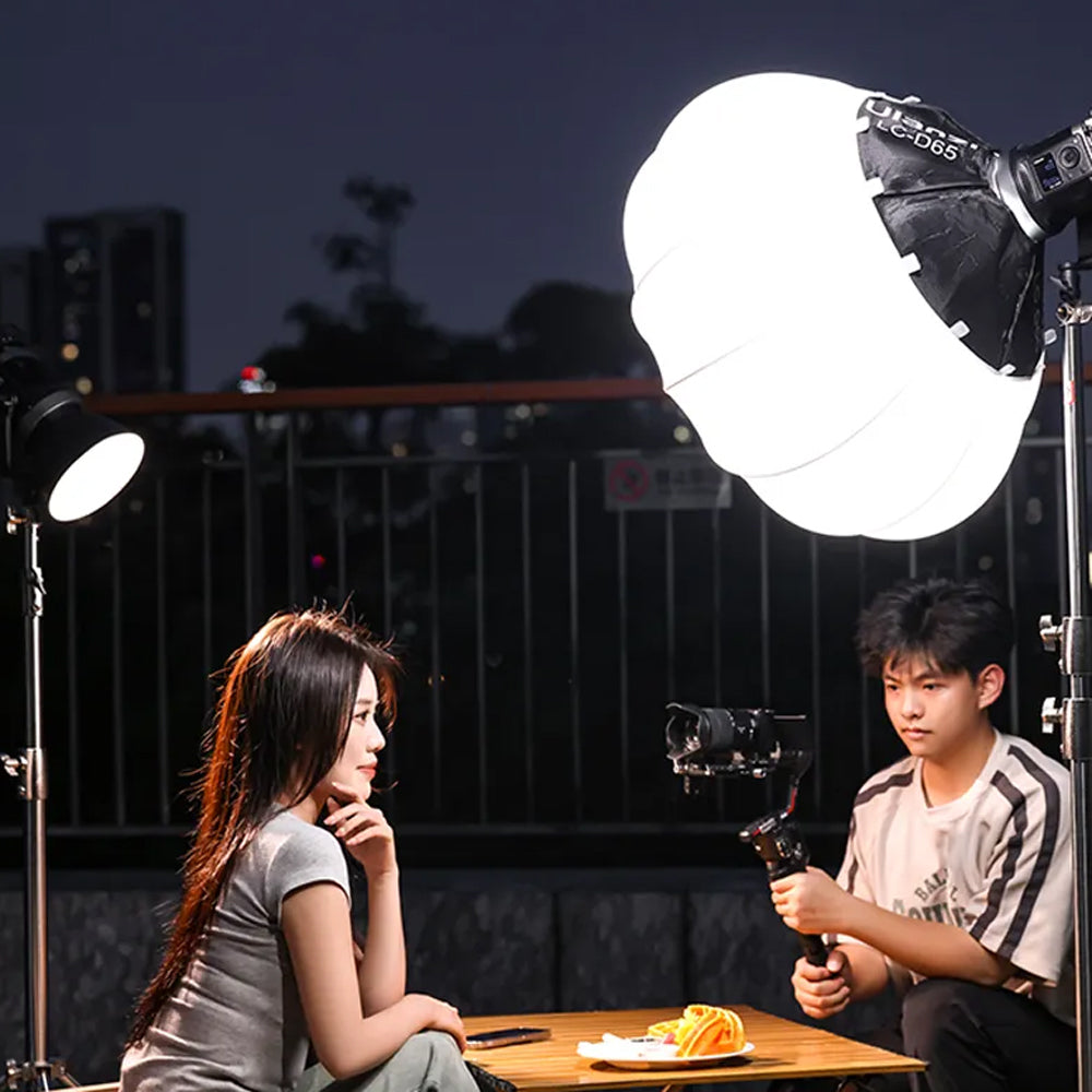Ulanzi VL120C 120W RGB V-Mount Video LED Light Bowens Mount with 2700K-6500K CCT Color Temperature, HSI and 20 Effect Presets, LCD Display Stepless Knob and L-Stand, Max 30m Wireless Control Distance via Connect App for Photography - L074CNA1