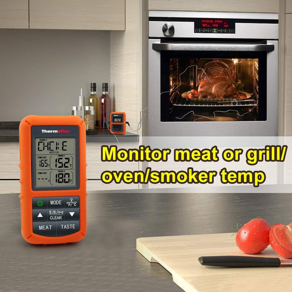 ThermoPro TP-20C Wireless Remote Digital Cooking Food Meat Thermometer with Dual Probe for Smoker Grill BBQ Thermometer