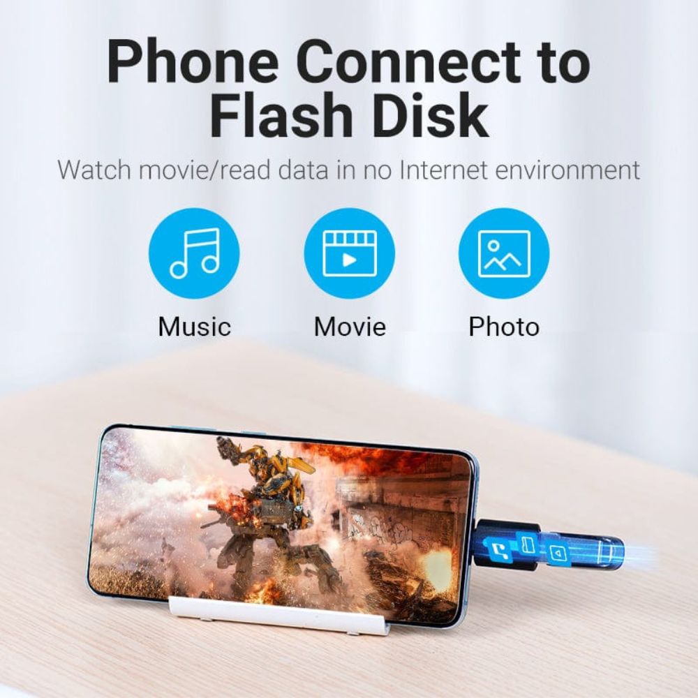 Vention USB-C Male to USB 3.0 Female OTG Adapter with High-Speed 5Gbps Transfer Speed for Laptops, Android Phone, Tablet