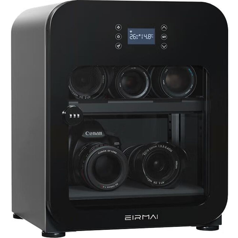 EIRMAI Electric Automatic Digital Control Dry Cabinet with Touch Panel & Combition Lock for Photography Gears & Cameras