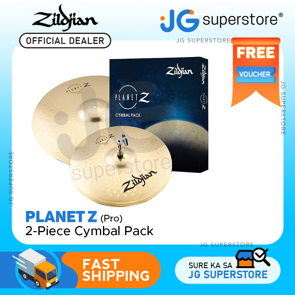 Zildjian Planet Z Fundamentals 2-Piece Cymbal Pack with 13"/14" Medium Hi-hats & 16"/18" Crash Ride for Drums (Pro Available) | ZP1316, ZP1418