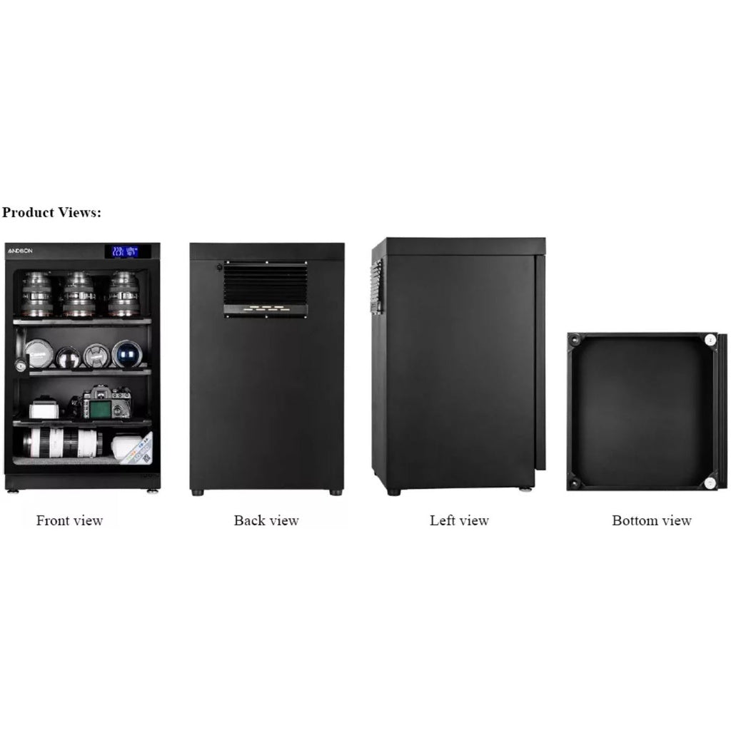 Andbon AD-100C Horizontal Dry Cabinet Box 100L Liters Digital Display with Manual Humidity Controller