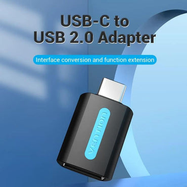 Vention USB-C Male to USB 2.0 Female OTG Adapter with High-Speed 480Mbps Data Transfer for Laptops, Android Phone, Tablet