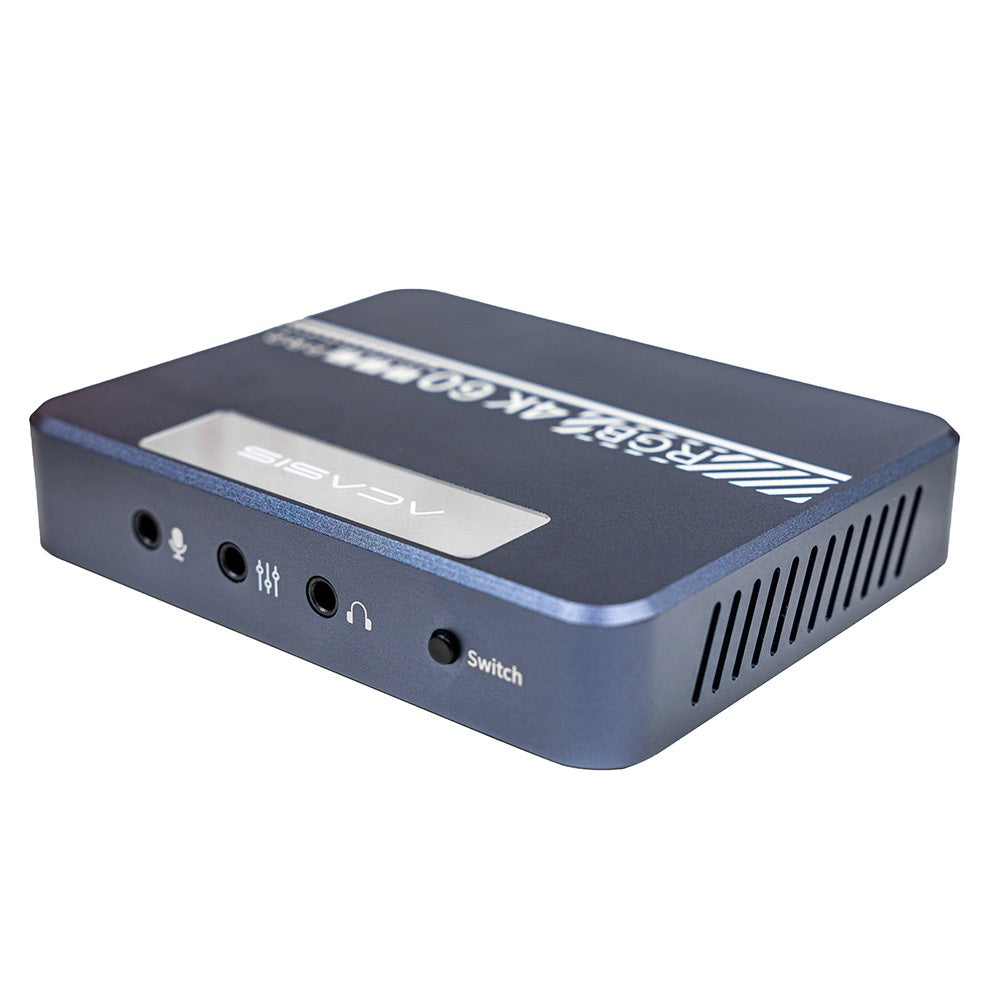 ACASIS VC007PRO HDMI Video Capture Card with 4K 60Hz Ultra HD HDR, Switch Button for RGB Lights with Active Cooling Fan, Supports Audio Microphone, Headset for Streaming, Live Broadcasting, Recording, PC, Gaming, Android USB 3.0 Type C
