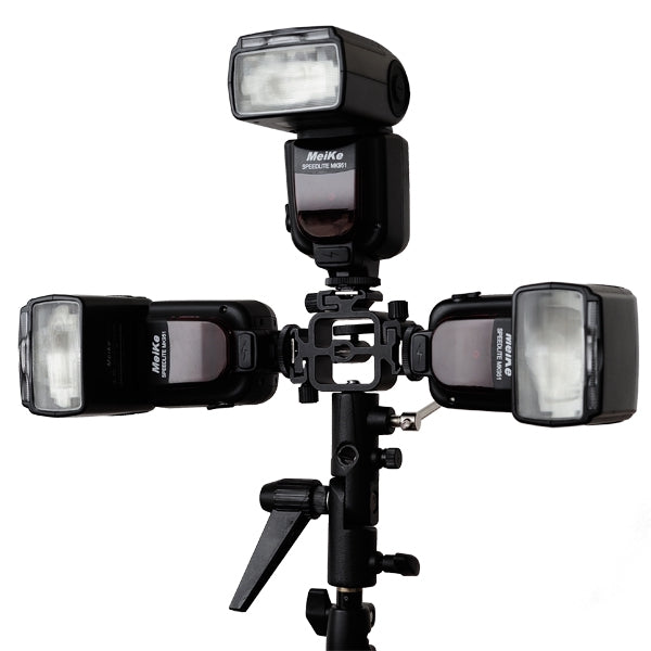 Pxel AA-LS1 Triple Head Hot Cold Shoe Splitter Mount Adapter for Camera Flash Speedlite with Umbrella Holder Photo Studio Accessories
