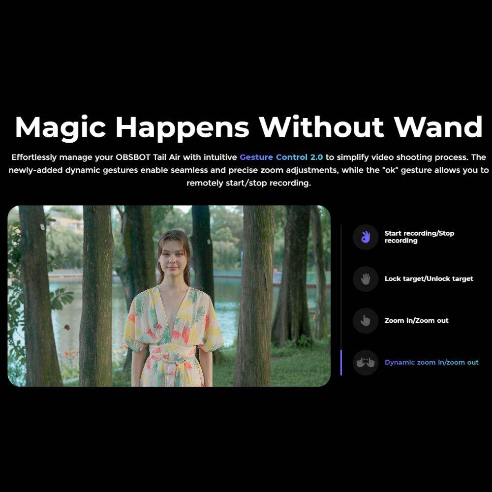 OBSBOT Tail Air AI-Powered 4K PTZ Streaming Camera with Intelligent Auto Tracking, 4x Zoom, Multi-Cam Support, NDI | HX3 Connectivity, 2-Axis Gimbal, Dual Omnidirectiol Microphones, and Supports Windows and macOS for Computers & Laptops