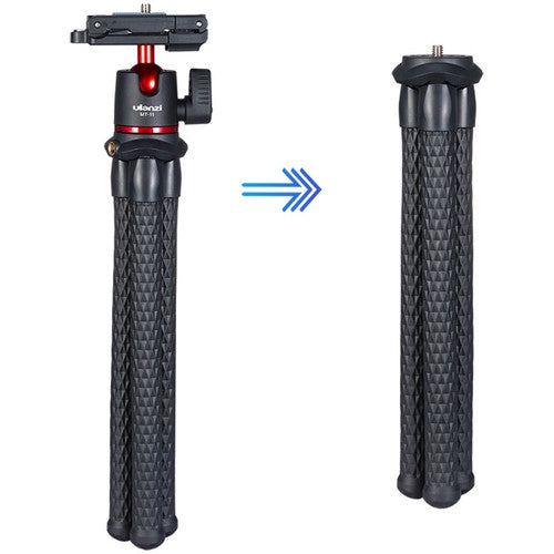 Ulanzi MT-11 Flexible Octopus Mobile Phone Camera DSLR Mirrorless Tripod 2 in 1 with Foldable Clip Magic Arm, 1/4"-20 Extension Port for Youtube Tiktok Vlog Vlogging Livestream Streaming Video