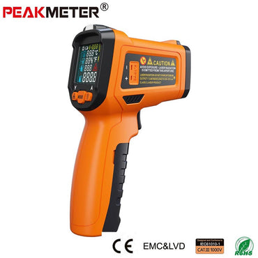 PeakMeter PM6530D -50~800 with Humidity and Dew Point IRT K type Ambient UV Light Infrared Thermometer Gun