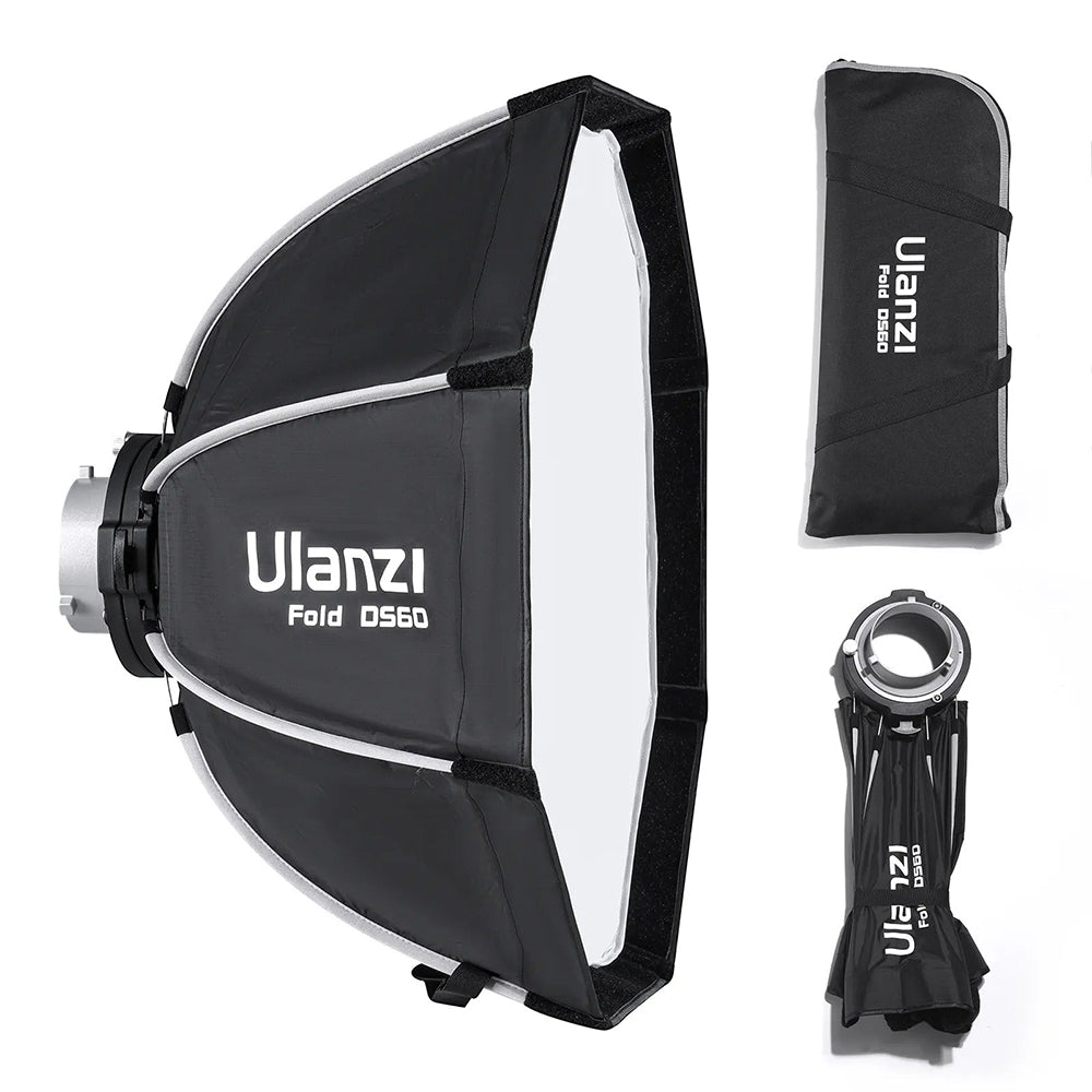 Ulanzi 80cm / 60cm Bowens Mount Quick Release Octagol Softbox with Light Diffuser and Grid for Photography Studio Lighting Vlogging Live Streaming Video Content Creators