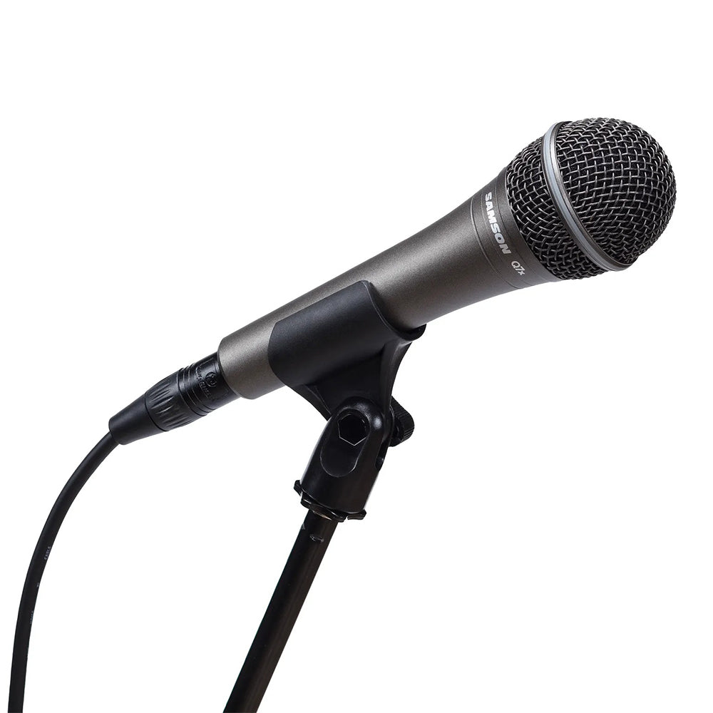 Samson Q7X Professiol Supercardioid Dymic with Mic Clip for Vocal and Instrument Recording, Studio, Live Performance, Karaoke, with 50Hz to 16kHz Frequency Response, Neodymium Mic Element, Die-Cast Body & Gold-Plated XLR Connectors