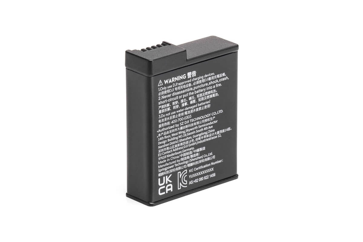 DJI Extreme Battery for Osmo Action 3  / 4 Camera Lithium Polymer with 1770mAh Battery Capacity, 4.4V Fast Charging Capability, and 160 Minutes of Battery Life