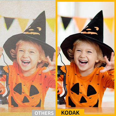 KODAK Mini 3 RETRO Portable Bluetooth NFC Wireless 620mAh Photo Printer Bundle Kit with 68 Film Sheets and Accessories, 3" x 3" Prints, 4PASS Print Technology, Bordered / Borderless Printing and Mobile Smartphone App Support (P300R) | Yellow, Black, White