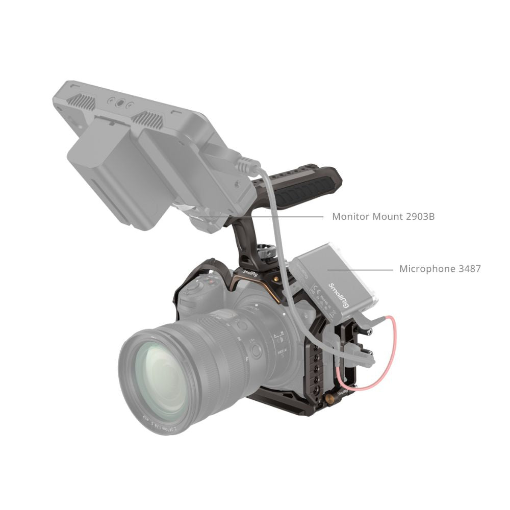 SmallRig Night Eagle Full Camera Cage Kit for Nikon Z6 III with Top Handle, Arca-Type Quick Release Base Plate, TO Rail, Cold Shoe Mount, 1/4"-20, 3/8"-16, M3 & M2.5 Threaded Holes for Attachments and Accessories | 4521 4522