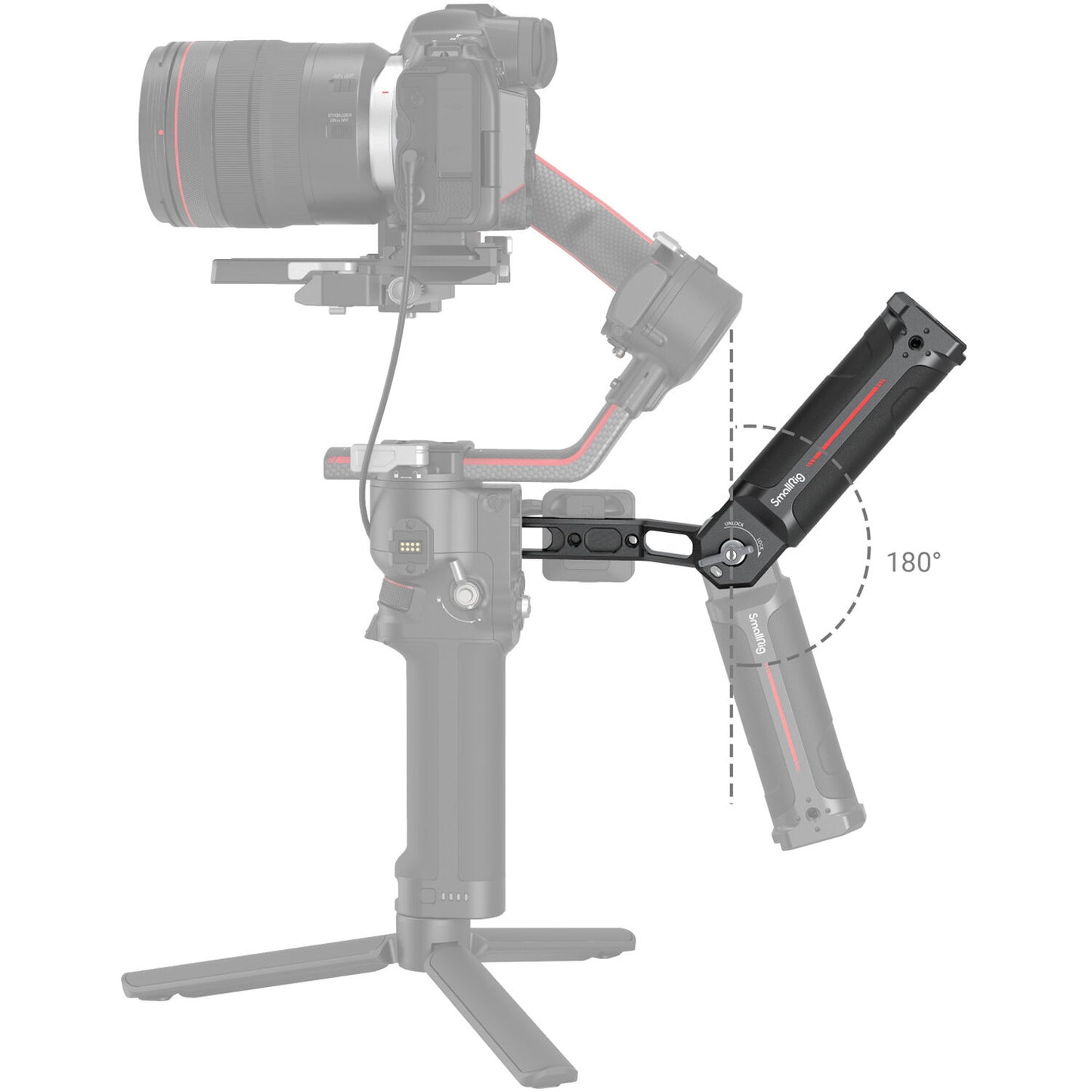 SmallRig Ergonomic Sling Handgrip with 180 Degree Rosette Joint, Mounts via NATO Clamp, 1/4"-20 & 3/8"-16 ARRI-Style Threads, 6Kg Load Capacity for DJI RS 2, RSC 2, RS 3, RS 3 Pro, RS 3 Mini, RS 4 & RS 4 Pro