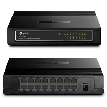 TP-Link 16 Port 10/100Mbps RJ45 Desktop / Rack Mountable Ethernet Switch with Auto Negotiation / MDI / MDIX, 802.3X Flow Control for Networking | TL-SF1016D, TL-SF1016DS