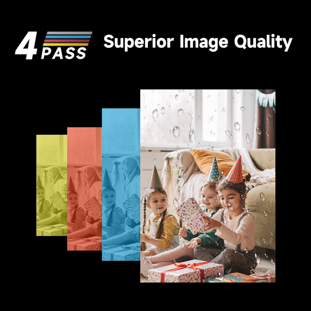 Chuzhao Instant Print Camera and Photo Printer (D1-P) with 10 Film Sheets, 2.1" x 3.2" Size, 1.54" IPS HD Screen, 4PASS Print Technology, Max 64GB MicroSD Card Slot, Mobile Smartphone Printing App Support | Black, Green