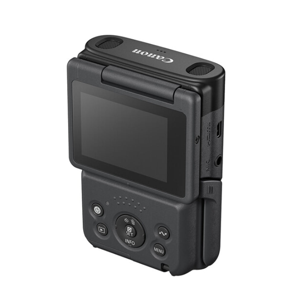 Canon PowerShot V10 Pocket Vlogging Camera w/ 19mm Wide-angle Lens, 20.9MP 1" CMOS Sensor DIGIC X Processor, 4K UHD Video, Wi-Fi & Bluetooth, Touch Screen LCD, Built-in Stand, Live Streaming Ready, Webcam Mode, USB-C Charging Black, Silver