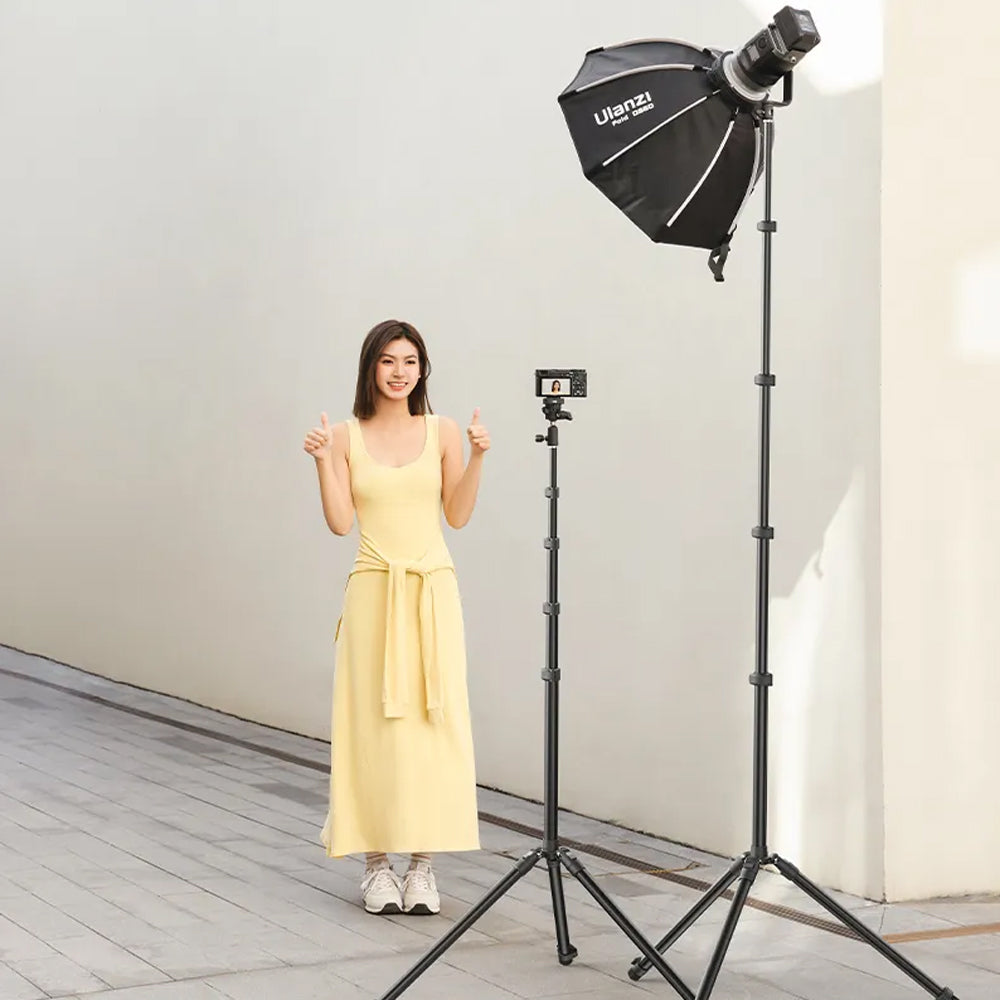 Ulanzi T270 Aluminum Tripod Light Stand with Windproof Hook, 64cm Height & 6kg Load Capacity for Video Lights & Compact Cameras| T097