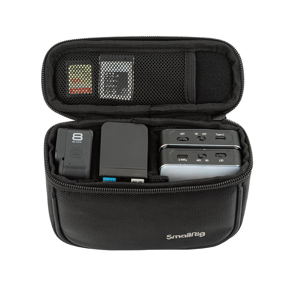 SmallRig Mini Camera Storage Bag Lightweight Protective Carrying Case for DJI Action 2 Camera with Soft Interior, Adjustable Dividers, Fits Memory Cards, Batteries and Cables 3704