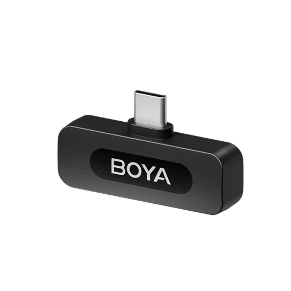 Boya BY-V10 / BY-V20 Ultracompact 2.4GHz Wireless Lavalier Microphone System for USB-C Port Devices with 360 Degree Omnidirectional Sound, Noise Cancellation, Auto Pairing, 100m Wireless Range, 9-Hour TX Runtime, Type C Charging Port