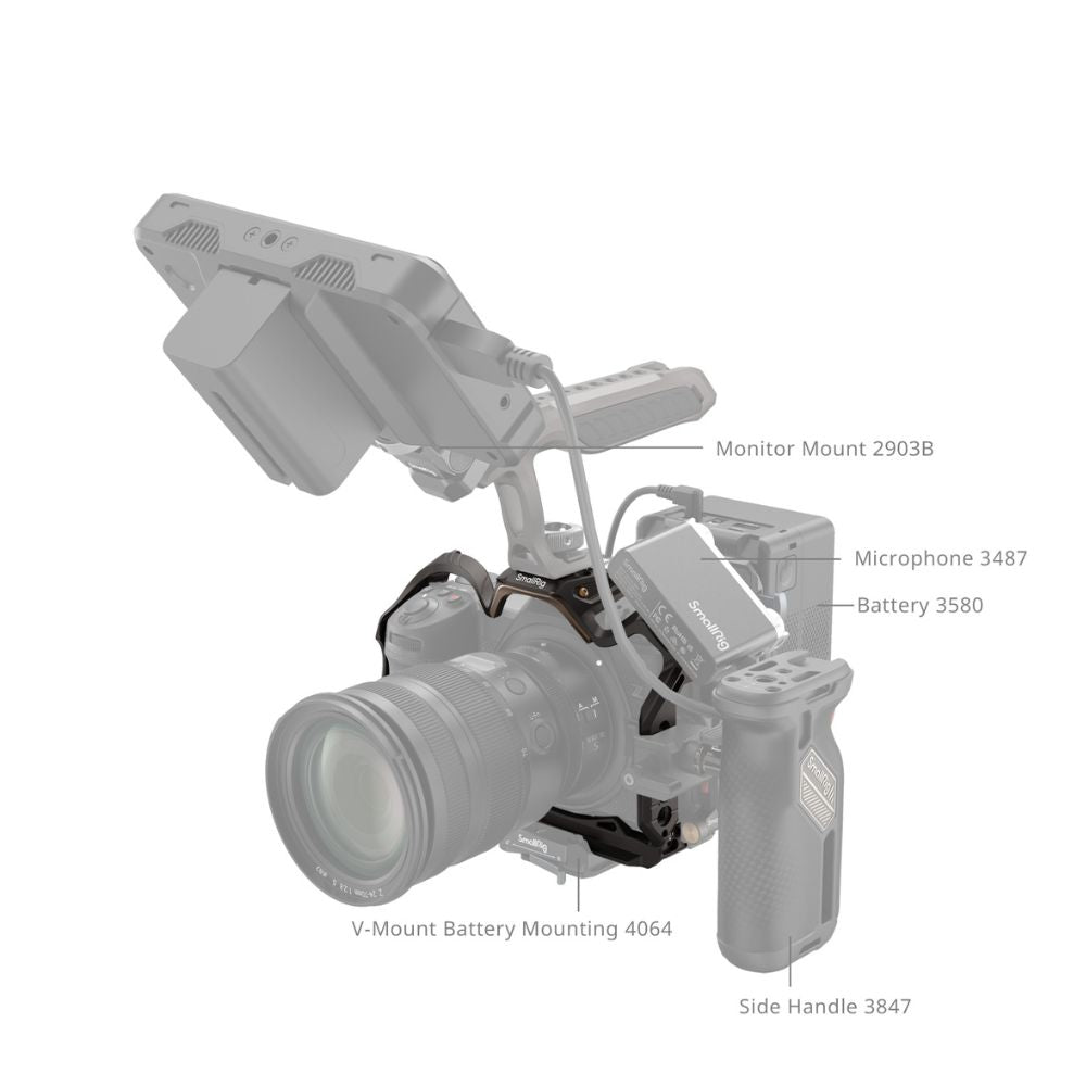 SmallRig Night Eagle Full Camera Cage Kit for Nikon Z6 III with Top Handle, Arca-Type Quick Release Base Plate, TO Rail, Cold Shoe Mount, 1/4"-20, 3/8"-16, M3 & M2.5 Threaded Holes for Attachments and Accessories | 4521 4522