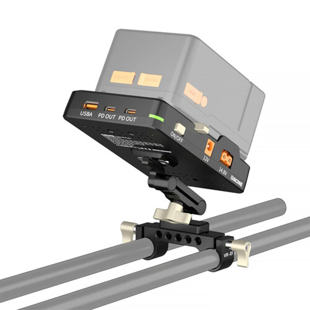 ZGCINE VM-VP1 KIT 1 | KIT 3 Series V-Mount Battery Plate with Adjustable Arm and 15mm LWS Rod Bracket, 20V, USB-C PD, USB-A QC, DC, D-Tap, BP Output, 1/4"-20 Mount Threads, LED Battery Status Indicator for Photography & Videography Devices