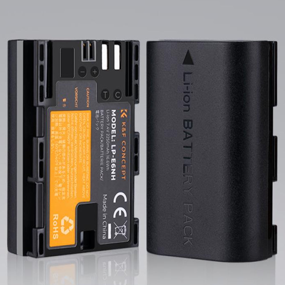 K&F Concept LP-E6 / LP-E6N / LP-E6NH 2250 - 2600mAh Camera Battery