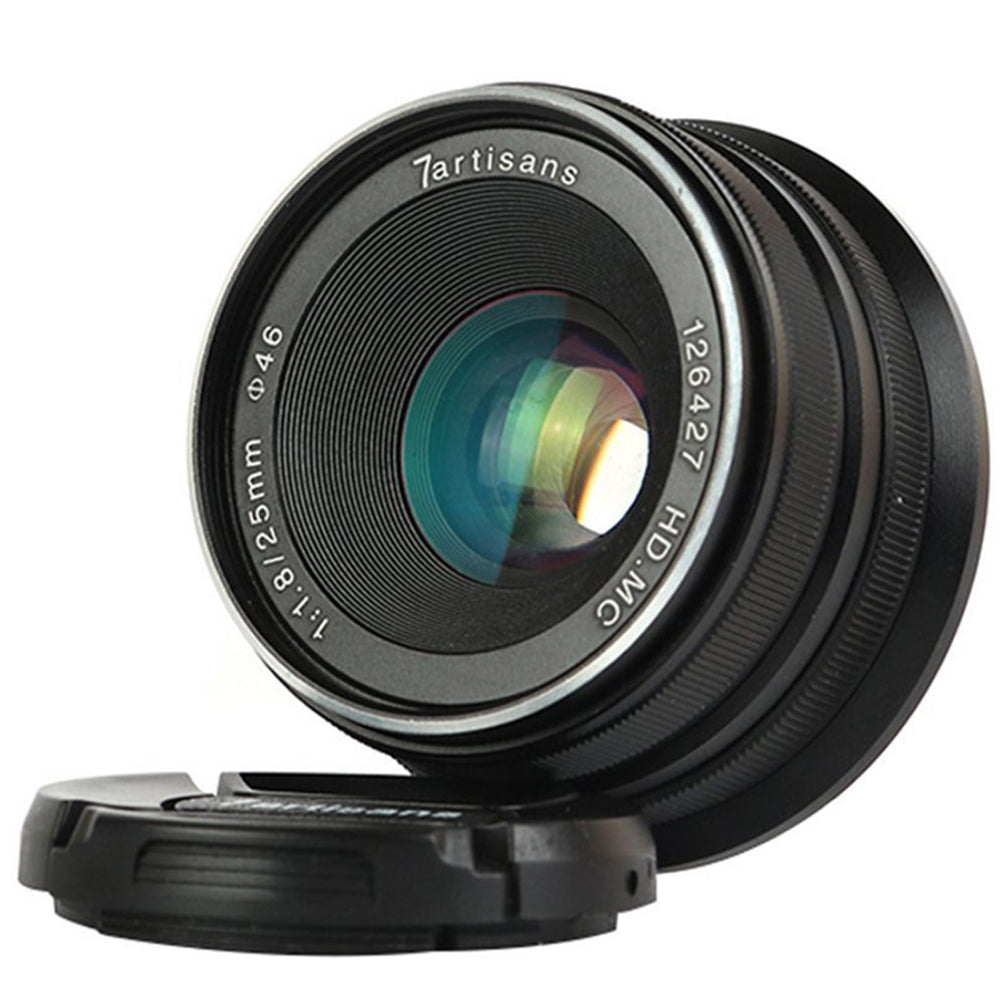 7Artisans 25mm F/1.8 APS-C Format M43 Micro Four Thirds Mount Compact Portrait Prime Lens MF Manual Focus for Mirrorless Cameras | Black Silver