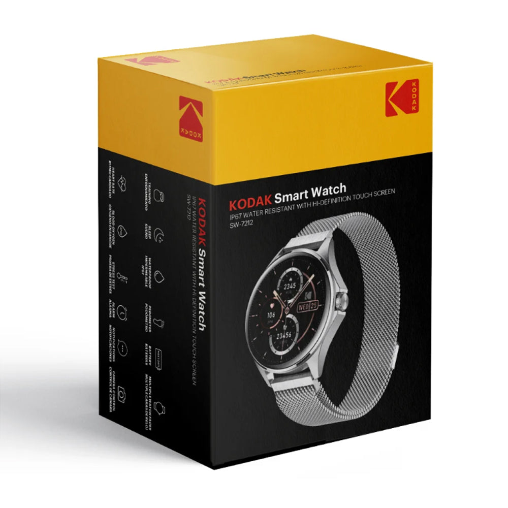 KODAK SW-7211 / SW-7212 Smart Watch IP67, Bluetooth 5.3, 1.32" HD Full Touch Display, 260mAh Max 5 Days Battery Life, Mobile GPS, Health Monitoring, Multiple Watch Faces | Rose Gold, Silver