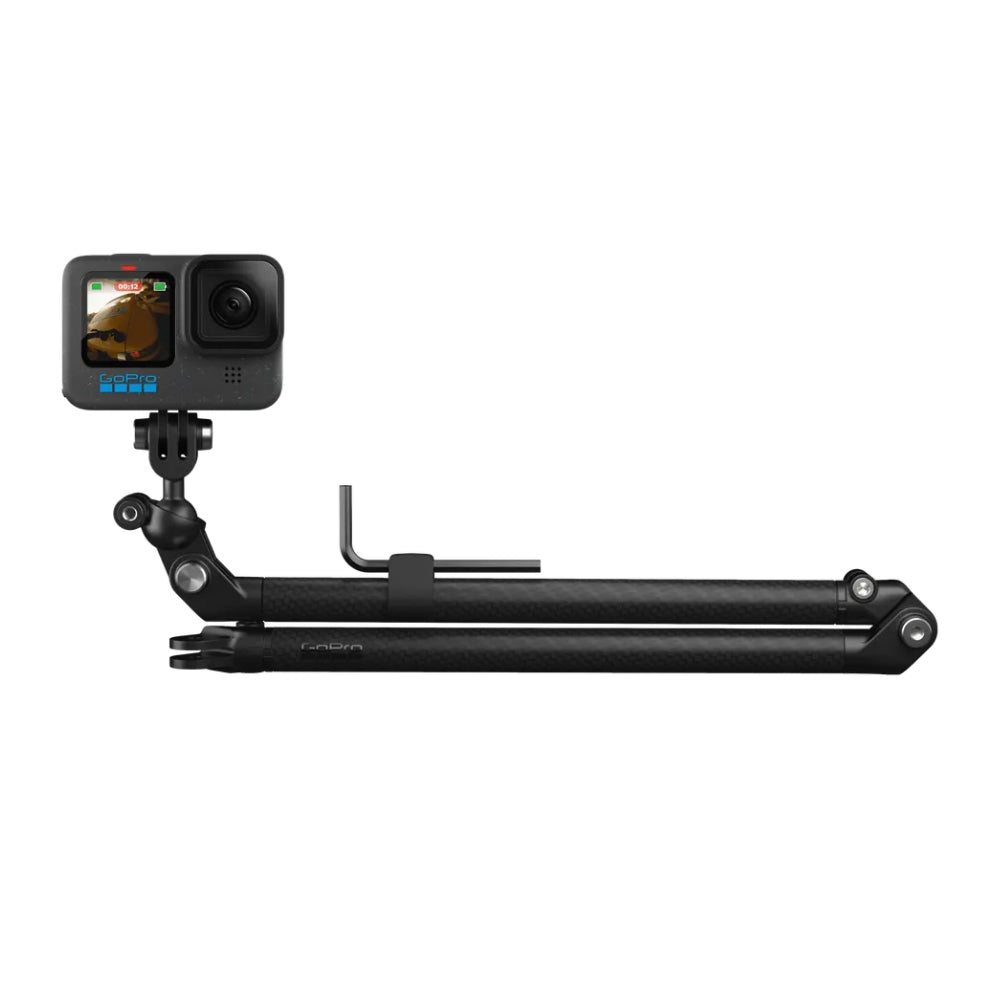 GoPro Carbon Fiber Boom + Handle Bar Mount with 10" to 21" Extension Arms and 360 Degree Ball Joint for Action Cameras and Vlogging | AEXTM-011