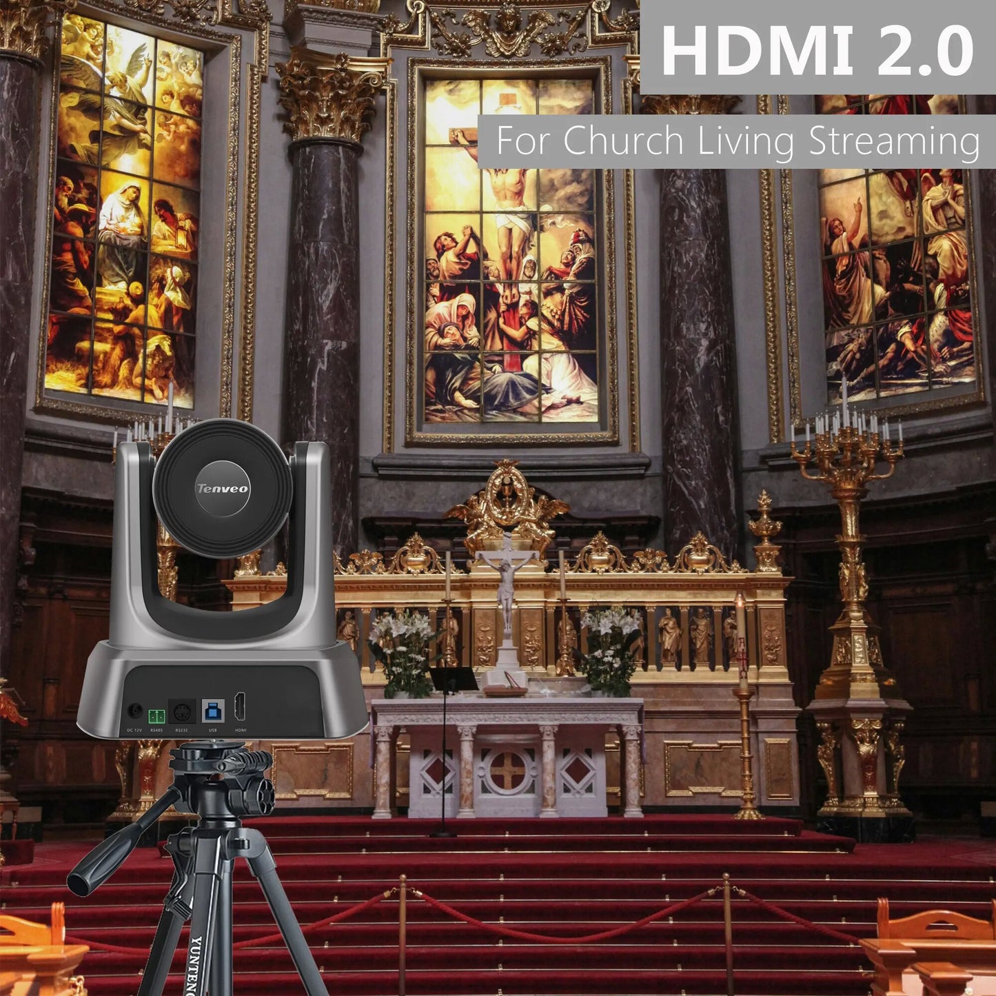Tenveo TEVO-NV20 Series HD 1080P USB Video Conference PTZ Camera Plug and Play with 350 / 90 Degree Pan and Tilt, 20x Optical Zoom and IR Remote Control for Meetings and Livestreaming
