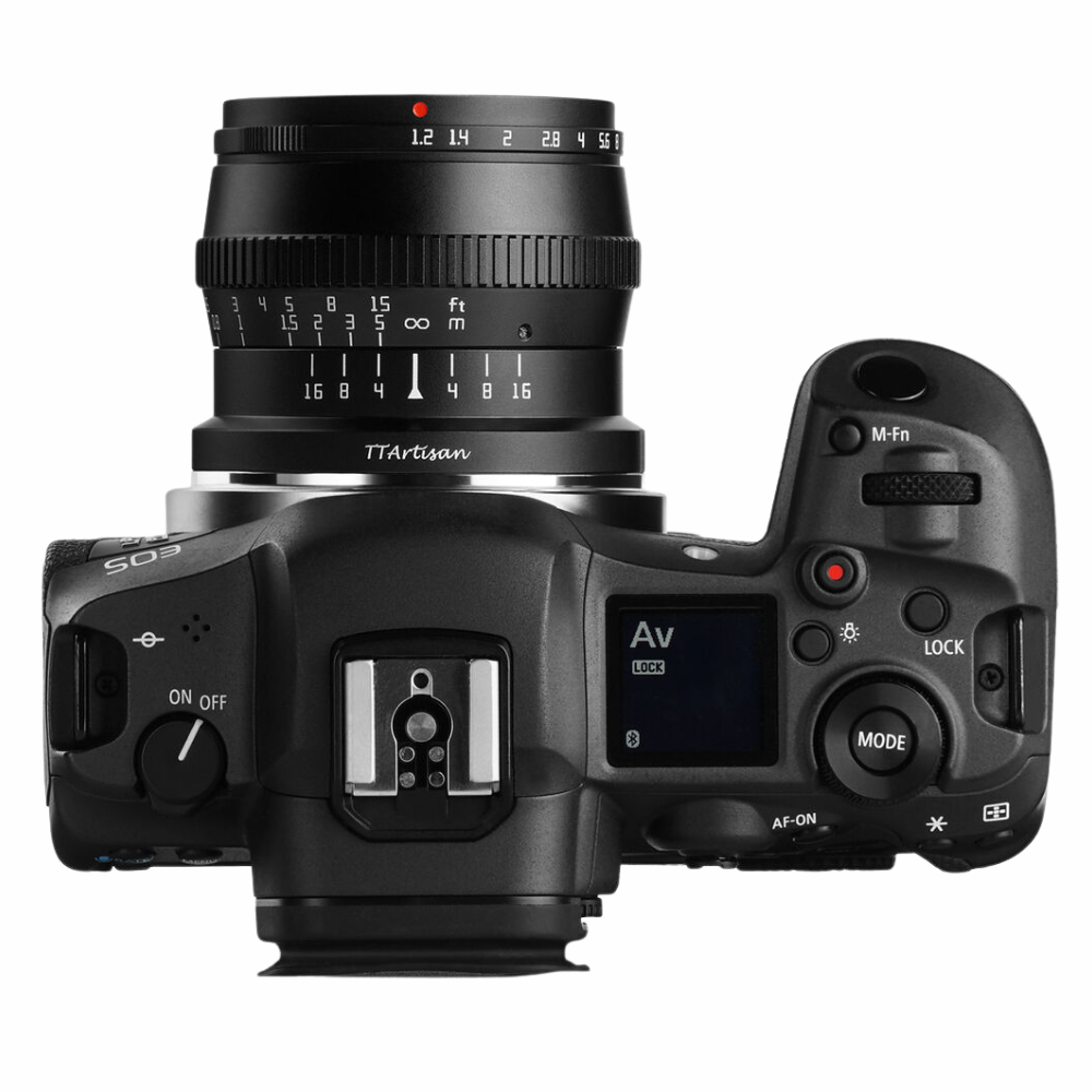 TTArtisan 50mm F/1.2 APS-C Format Canon RF Mount Portrait Prime Lens Large Aperture Sonr Optical Design Full Metal Body, MF Manual Focus, 19.2" Focus Distance, Clicked Aperture Ring for Smooth Bokeh & Low Light Photography | Black