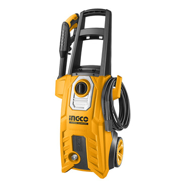 INGCO 1800W Electric High Power Pressure Washer Carbon Brush Motor with Auto Stop System, Soap Bottle, 1 Set Water Spray Gun, and 5m High-Pressure Hose for Motor Car Wash Cleaning | HPWR18008P