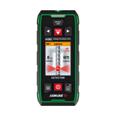 SNDWAY SW-6100GT 2 in 1 120m Digital Laser Distance Meter 800mAh Rangefinder with Wall Metal Wires Detector Sensor Stud Finder with 30 Unit Data Storage, 2.4" LCD Display, IP54 Water and Dust Resistant