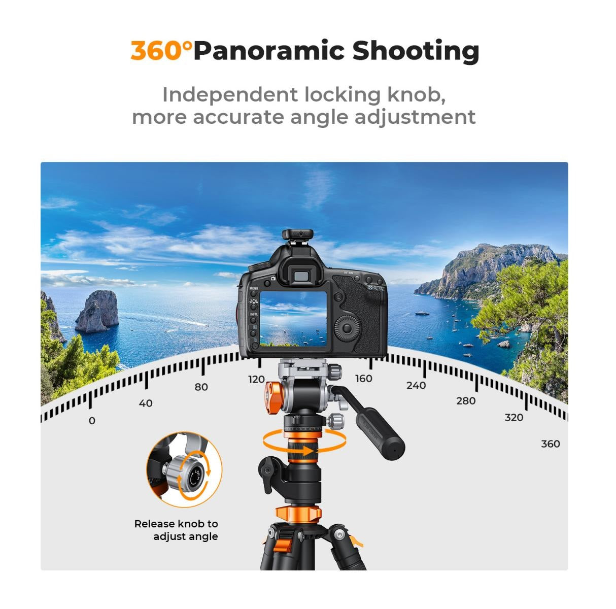 K&F Concept FH-03 Fluid Hydraulic Video Tripod Head with 360 Degree Panoramic Shooting, Arca Swiss QR Plate, 5Kg Max Load Capacity and 1/4" 3/8" Bottom Interface for Photography Videography | KF31-087