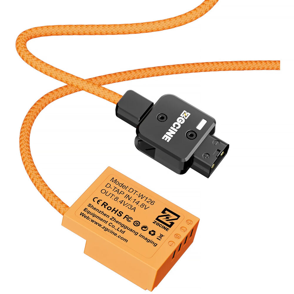ZGCINE D-Tap W126 Dummy Battery Replacement for FUJIFILM X-H1, X-Pro3, X-T200, X-E4, X-A10, X-M1, X100VI NP-W126 Camera Batteries | Continuous Power Supply for Video Recording, Live Streaming & Production | DT-W126