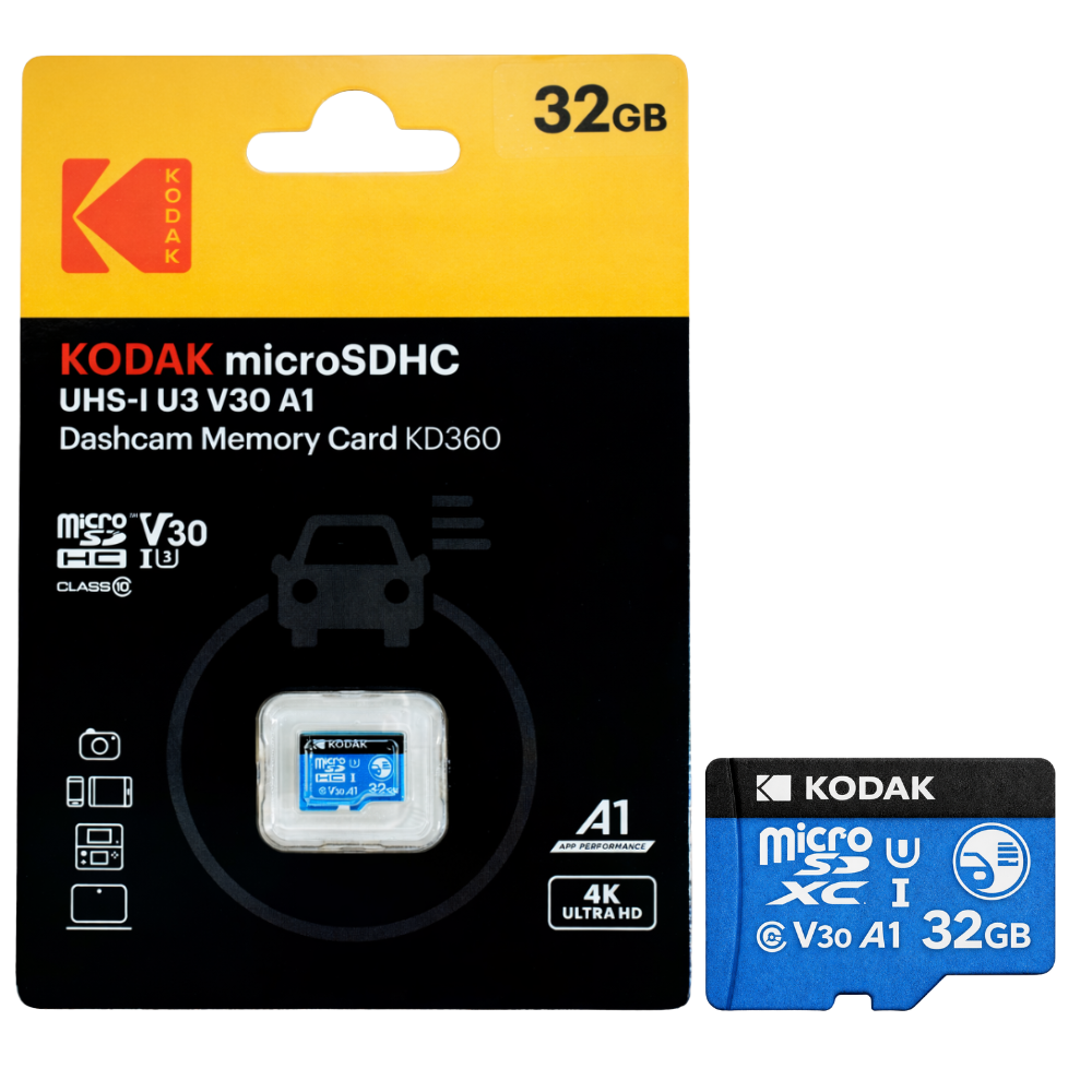 KODAK 32GB MicroSD UHS-I SDXC A1 V30 U3 Memory Card 4K Ultra HD
