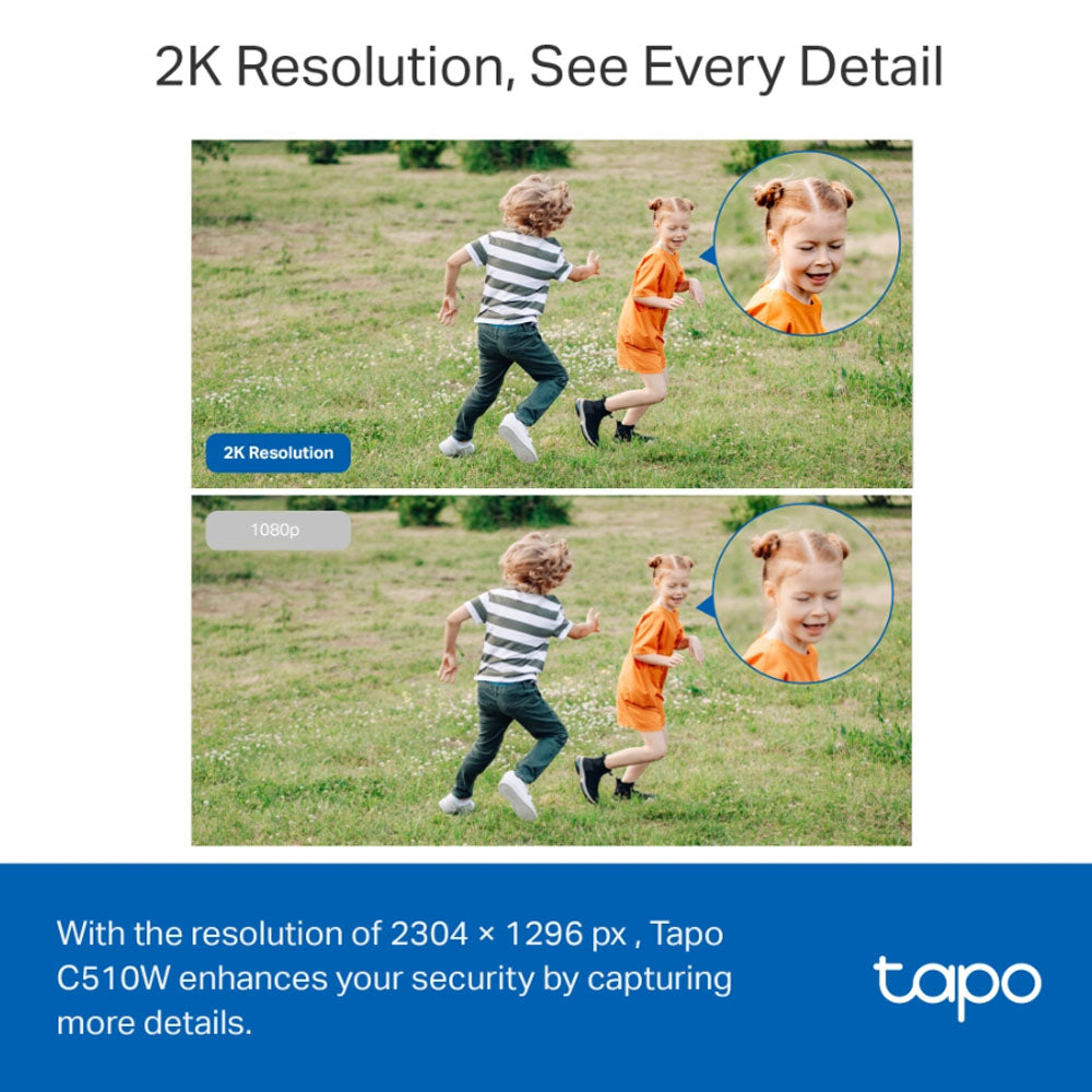 TP-Link Tapo 510W 2K 3MP Smart AI WIFI CCTV Camera with 360° Pan / 130° Tilt, Full Color Night Vision, IP65 Weatherproof, Motion Tracking and 512GB MicroSD Slot