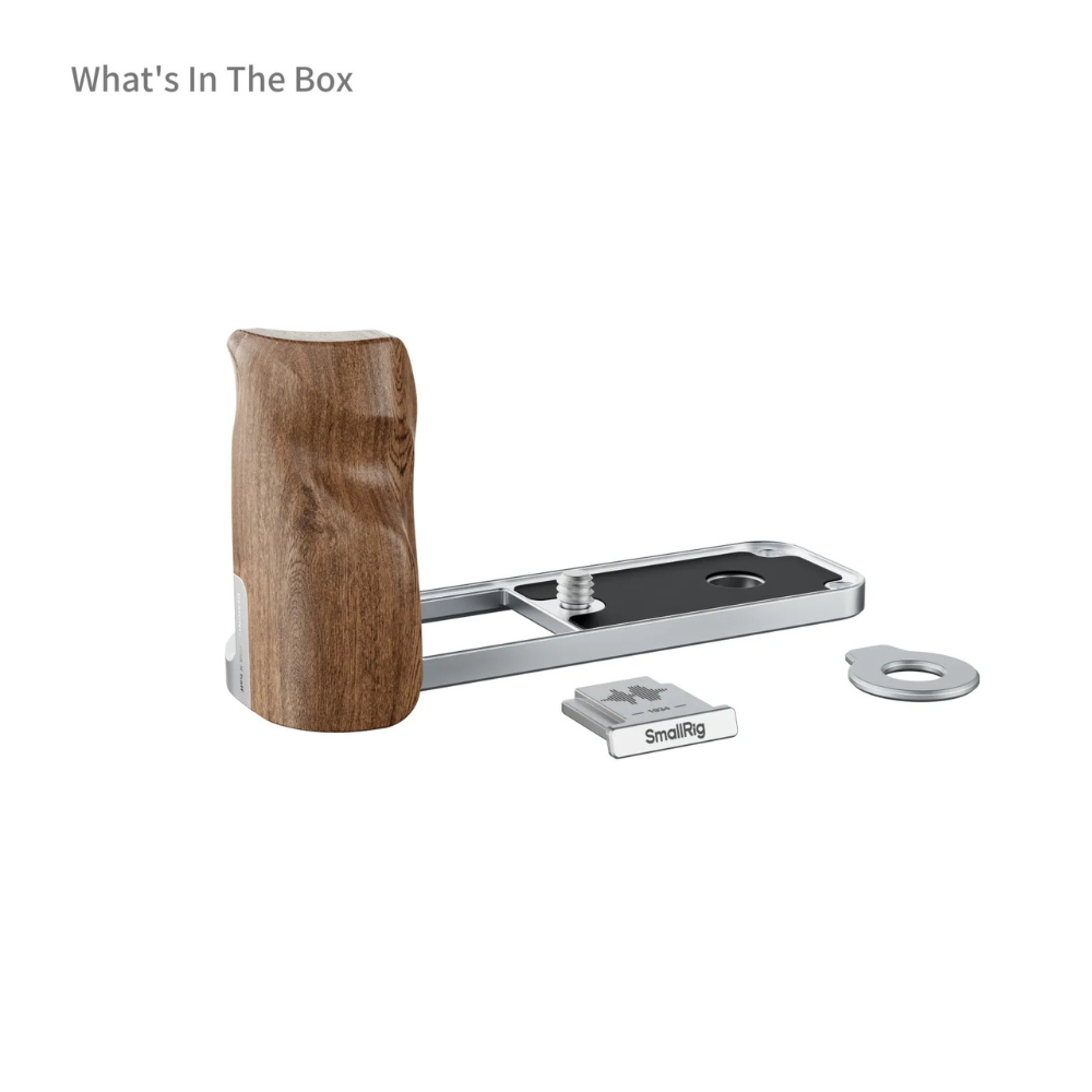 SmallRig L-Shaped Mount Plate for FUJIFILM X half with Wooden Handle Grip, Hot Shoe Cover and 1/4" Screw Mount, Flat Head Wrench for Camera Accessories | 5394 | 5223 | 5224