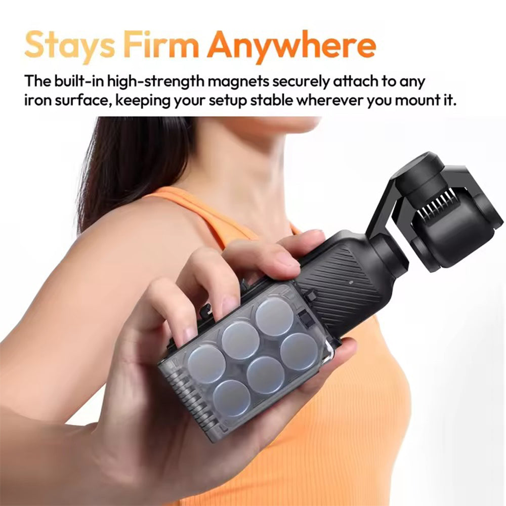 Ulanzi PK15 DJI Osmo Pocket 3 Magnetic Mount with Cold Shoe Slot, 180-Degree Adjustable, Built-in Wrench, Quick Release Design – Ideal for Photography, Videography, Vlogging, Travel Accessory