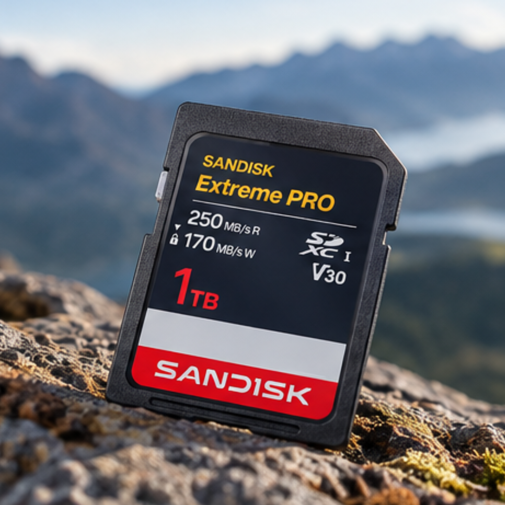 SanDisk Extreme PRO 1TB SD Card UHS-I SDXC Class 10 V30 U3 with 250MB/s Read and 170MB/s Write Speed for Camera and Photography | SDSDXXJ-1T00-GSCIN