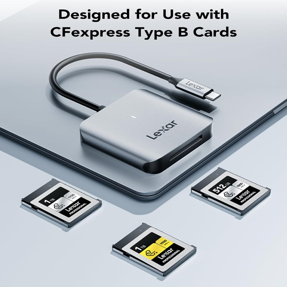 Lexar Professiol RW510 CFexpress Type B USB Type-C 3.2 Gen 2 CF Express Compact Flash Memory Card Reader with Max 10Gbps Transfer Speeds for Desktop Computer PC Mac