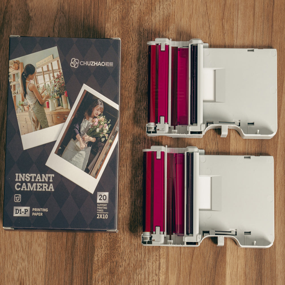 Chuzhao 20 Sheets 4PASS Print Thermal 2R Paper Plate for D1-P Instant Camera with 2.5" x 3.5" Size for Film Photography