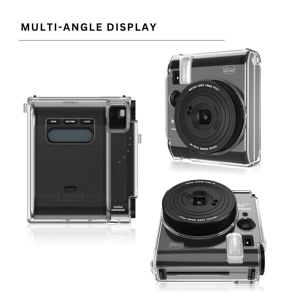 Pikxi Protective Clear Case for FUJIFILM Instax Mini 99 Instant Film Camera with Body Strap
