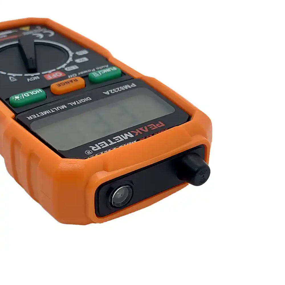 Peakmeter PM8232A  Auto Range Pocket Digital Multimeter Voltmeter with Dual Test Leads for AC / DC Voltage Tester, Resistance, 1.5V / 9V / 12V Battery with NCV Voltage Detection & Flashlight