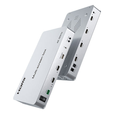 ArgoX 4-Out HDMI Splitter Multi-Screen Control Box with DisplayPort DP Input, Optical Fiber & 3.5mm Stereo Audio Ports for Televisions, Screen Displays, Monitors, Computers & Laptops