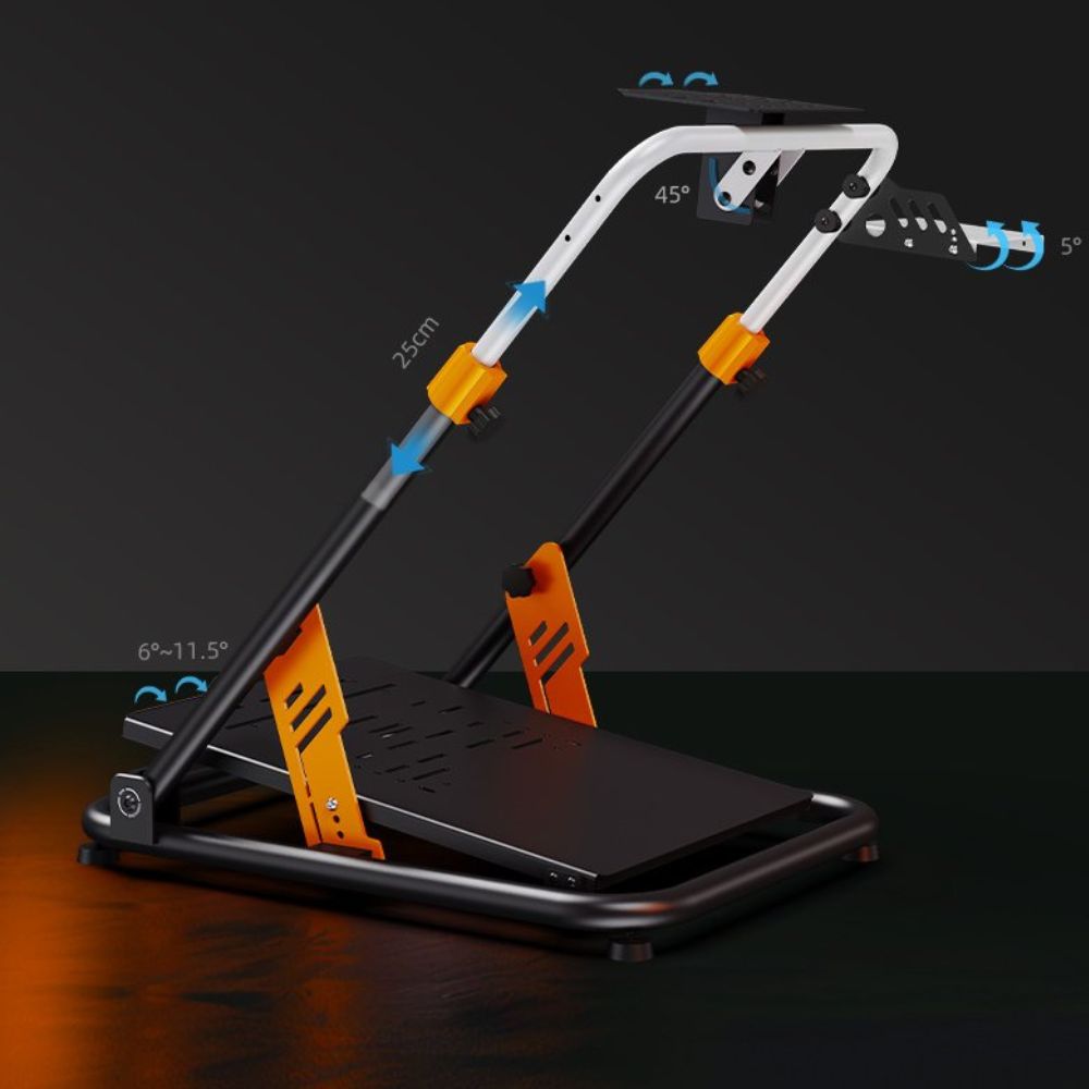PXN A11 Gaming Racing Wheel Foldable Stand Heavy‑Duty Adjustable Steel Frame for Race Sim Setup
