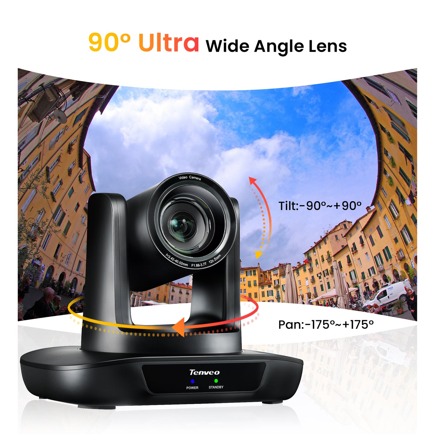 Tenveo UHDMAX 1080P FHD PTZ Conference Camera with Smart Auto Tracking, 12X Optical Zoom, 2MP 1/2.8" Sony Sensor, 3G-SDI, HDMI, USB, and LAN Output for Video Live Streaming, Broadcast, Meeting & Conferencing